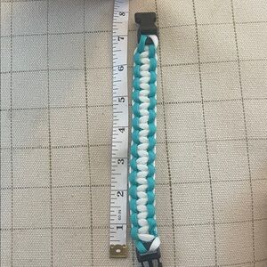 Stylish Teal and White Paracord Bracelet